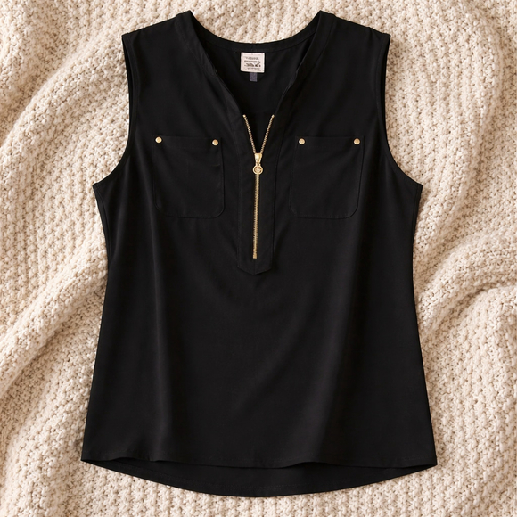 Anne Klein Tops - Anne Klein NWOT Black Sleeveless Summer Top Size Medium -please check measuremen